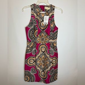 NWT Sz 2 Moulinette Soeurs Anthropologie dress Pink Bohemian Print Sheath Dress